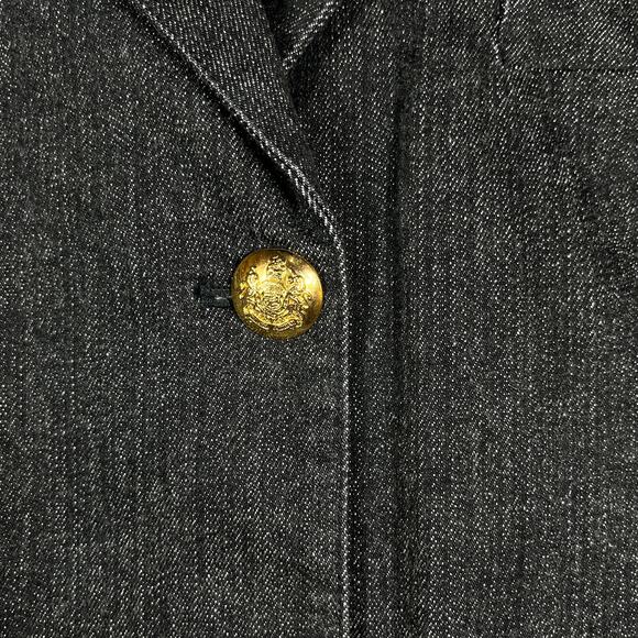 Lauren Jeans Co. Ralph Lauren Jacket Womens 14 Black Denim Pockets Academia Geek - Picture 4 of 10